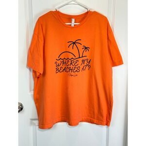 Where My Beaches T Shirt XXL At Piper Lou Women's 2XL Orange Top Beachwear Girls